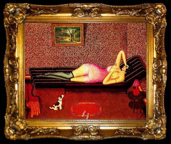 framed  dominique peyronnet liggande kvinna, ta009-2